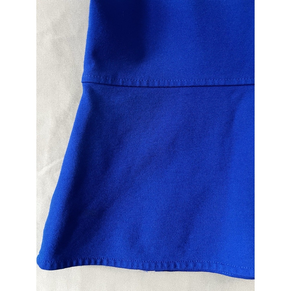 Liz Claiborne Peplum Top - Blue Short Sleeve Career Blouse - Large - Picture 7 of 11